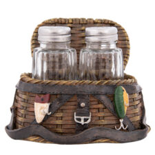 5 Inches Wide Fishing Creel Salt & Pepper Set