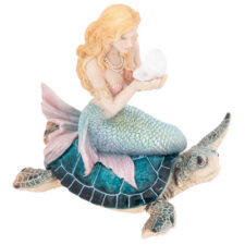 6 1/2 Inch High Mermaid on Turtle