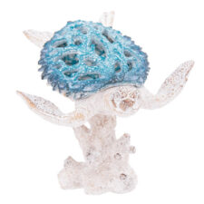 8 1/4 Inches High Aqua Coral-Look Turtle on Coral