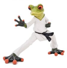 6 1/2 Inches Wide Karate Frog Figurine