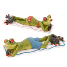 7 1/4 Inches Long Assorted Sunbathing Frog Figurine