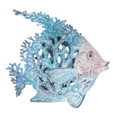 7 1/2 Inch High Aqua Coral-Look Fish