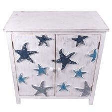 31 Inches High x 30 Inches Wide x 15 3/4 Inches Deep Wooden Starfish Cabinet