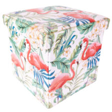 14 Inches Wide x 14 Inches High x 14 Inches Deep Flamingos Storage Box