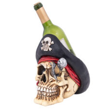 7 3/4 Inches High Pirate Skull Wine Bottle Holder