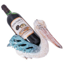 11 Inches Long Coral-Look Pelican Wine Bottle Holder