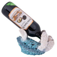 7 1/2 Inches Long Coral-Look Turtle Wine Bottle Holder