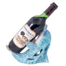 8 1/2 Inches Long Coral-Look Dolphin Wine Bottle Holder