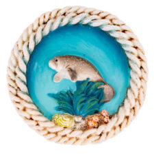 3" Wide Round Manatee Magnet