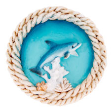 3" Wide Round Dolphin Magnet