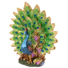 8 1/2 Inch High Fan Tail Peacock Figurine