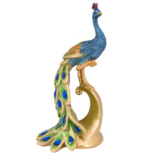 9 3/4 Inch High Peacock on Pedestal
