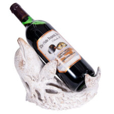 BLACK FRIDAY SPECIAL - 8 1/2 Inches Long Coral-Look Dolphin Wine Bottle Holder