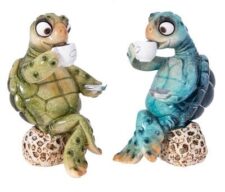 4 1/4 Inch High Assorted Sea Turtle Drinking Coffee