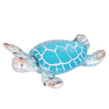 3 1/4 Inches Long Polystone Aqua Turtle