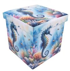 14 Inches High x 14 Inches Wide x 14 Inches Deep Seahorse Storage Box