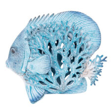 10 3/4 Inches Long Aqua Coral-Look Fish