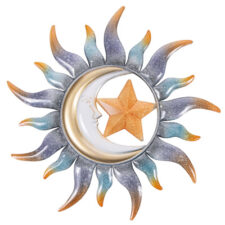 29 1/2 Inch Diameter Metal Moon, Star and Sun