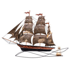 43 Inches Wide x 32 Inches High Clipper Ship Metal Wall Decor