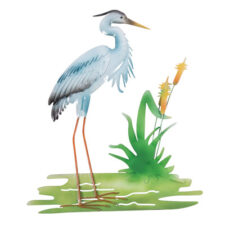 19 1/2 Inches High Decorative Feathery Heron Wall Hanging