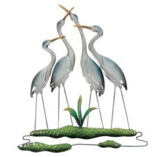 31 1/4 Inches High Metal Cranes Wall Art