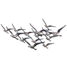 50 Inch Wide Metal Wall Sculpture of Gulls