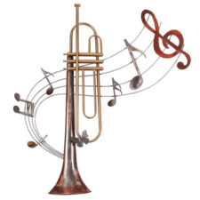 27 3/4 Inches Wide Metal Trumpet Wall Decor