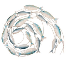 31 Inches Wide Circular School of Fish Metal Wall Decor