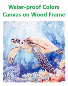 15 3/4 Inches Square Assortment Of Two Turtle Water-Proof Color Canvas Wall Art
