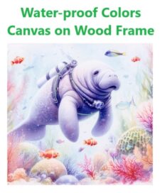 23 1/2 Inches Square Assortment Of Two Manatee Water-Proof Color Canvas Wall Art