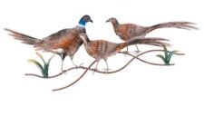 40 1/2" Wide Metal Wall Pheasants