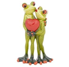 6 1/4 Inches High Frogs Holding Heart