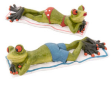 7 1/4 Inches Long Assorted Sunbathing Frog Figurine