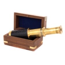 Brass Telescope in Wood Box