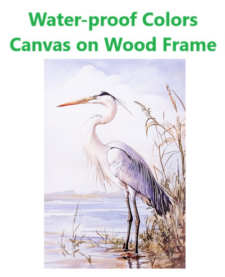 27 1/2 x 19 3/4 Inches Assortment Of Two Heron Water-Proof Color Canvas Wall Art