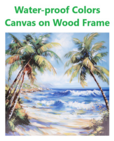 23 1/2 Inches Square Assortment Of Two Beach Water-Proof Color Canvas Print Wall Art