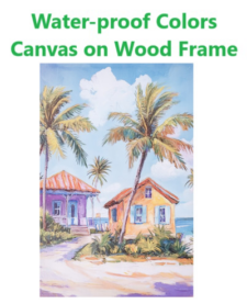 23 1/2 x 15 3/4 Inches Assortment Of Two Beach Cottages Water-Proof Color Canvas Wall Art