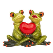 4 3/4 Inches Wide Sitting Frogs Holding Heart