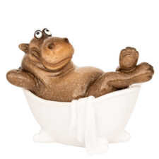 5 Inches Long Hippo in Bath Tub Figurine