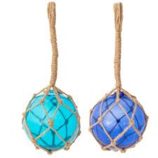 Assorted 5 Inch Diameter Nautical Glass Float in Rope