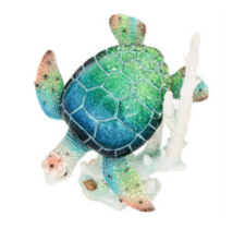 111 3/4 Inches High Blue Green Turtle on Coral