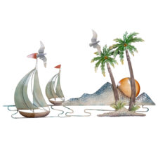 39 Inches Wide Tropical Island Wall Decor Scene