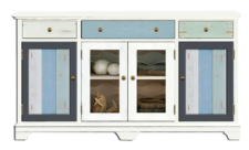 70 Inches Wide Rustic Cabinet with Doors and Drawers