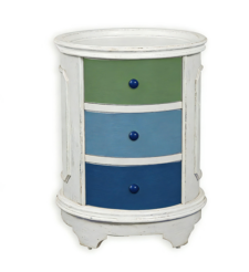 23 1/2 x 15 3/4 x 30 1/2 Inches Curved Chest in Blues