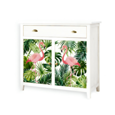 31 1/2 x 15 3/4 x 30 3/4 Inches Cabinet with Flamingo Doors